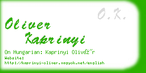 oliver kaprinyi business card